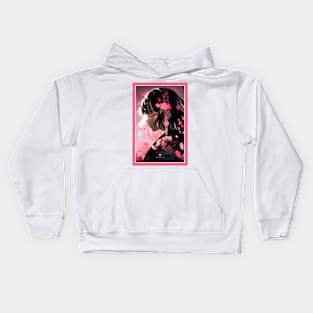 Aesthetic Anime Girl Pink Rosa Black | Quality Aesthetic Anime Design | Chibi Manga Anime Art Kids Hoodie